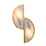 Бра с двумя полукруглыми плафонами из искусственного алебастра в бронзовой оправе Marbella варинант исполнения - 7 | Loft Concept в Краснодаре