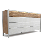 Комод 8 ящиков с подсветкой на рельефном фасаде Warm Industrial варинант исполнения - 2 | Loft Concept в Краснодаре