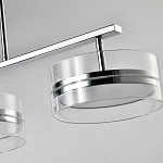 Люстра светодиодная с 4-мя круглыми прозрачными плафонами цилиндрической формы из акрила и стекла с пультом для регулировки света Glass Lamp Chromium варинант исполнения - 2 | Loft Concept в Краснодаре