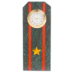Часы погон ВС подарочные настольные из натурального камня Змеевик Military Clock варинант исполнения - 7 | Loft Concept в Краснодаре