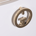 Тумбочка белая овальная с мраморной столешницей Thoroughbass варинант исполнения - 5 | Loft Concept в Краснодаре