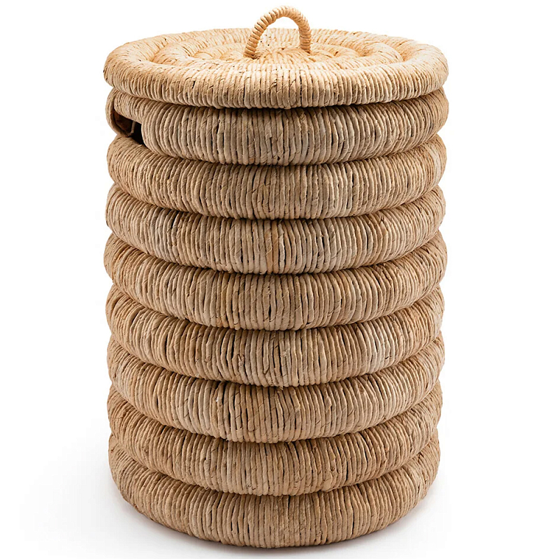 Плетеная корзина с крышкой из плетеного бананового дерева Zuwena Wicker Basket Бежевый Плетеная корзина с крышкой из плетеного бананового дерева Zuwena Wicker Basket Бежевый в Краснодаре | Loft Concept