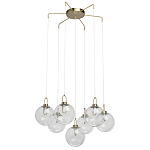 Люстра с 7-ю плафонами из прозрачного стекла в форме шара Orb Cascade  варинант исполнения - 2 | Loft Concept в Краснодаре