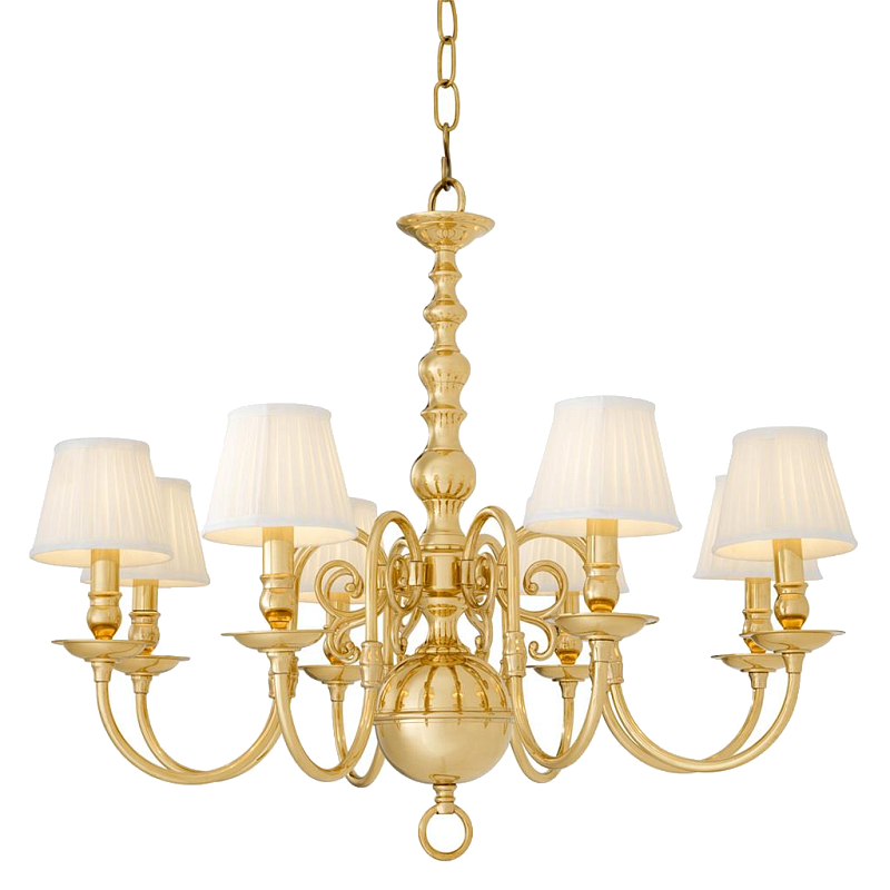 Люстра Eichholtz Chandelier Bourbon Brass Латунь Белый Черный в Краснодаре | Loft Concept 