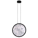 Светодиодный подвесной светильник круглой формы с металлической рамой черного цвета Marble Glow 47 варинант исполнения - 2 | Loft Concept в Краснодаре