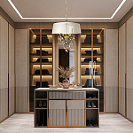 Люстра подвесная круглая с тканевым полупрозрачным абажуром и подвесками 4 лампы Gilded Elegance варинант исполнения - 8 | Loft Concept в Краснодаре