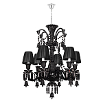 Люстра подвесная с плиссированными абажурами и множеством подвесок черного цвета Диаметр 62 см Lustre Reverie варинант исполнения - 1 | Loft Concept в Краснодаре