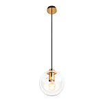 Подвесной светильник со стеклянным прозрачным плафоном в форме шара и золотыми металлическим акцентами 20 ClassiCon варинант исполнения - 2 | Loft Concept в Краснодаре