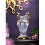 Ваза прозрачная с бронзовыми ручками в виде ангелов Eden Garden варинант исполнения - 2 | Loft Concept в Краснодаре