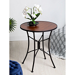 Столик приставной с круглой столешницей на металлическом черном основании Scenical Table варинант исполнения - 2 | Loft Concept в Краснодаре