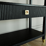 Стеллаж Elsa Dreams Black со стеклянными полками и ящиком варинант исполнения - 5 | Loft Concept в Краснодаре