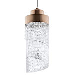 Подвесной светильник со спиралевидным плафоном из акрила Spiral Acrylic Gold Hanging Lamp варинант исполнения - 1 | Loft Concept в Краснодаре