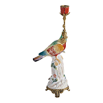 Подсвечник с попугаем из фарфора с бронзовыми элементами Eden Garden варинант исполнения - 3 | Loft Concept в Краснодаре