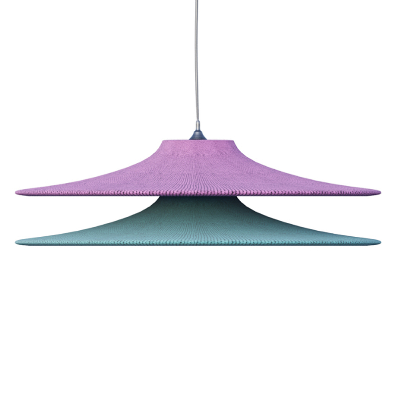 Подвесной вязаный светильник в двухцветном исполнении «Двойной Токио»  Сиреневый Бирюзовый в Краснодаре | Loft Concept 
