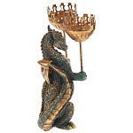 Подсвечник в виде дракона Dragon candlestick Gold Green варинант исполнения - 2 | Loft Concept в Краснодаре