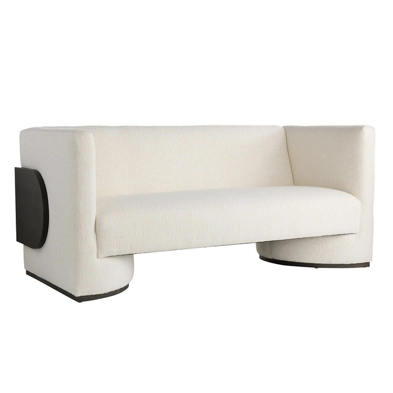 Дизайнерский Двухместный диван Florida Sofa с элегантным деревянным декором Белый Черный Дизайнерский Двухместный диван Florida Sofa с элегантным деревянным декором Белый Черный в Краснодаре | Loft Concept