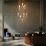 Подвесной светильник белого цвета с изогнутым плафоном Flow Loop варинант исполнения - 8 | Loft Concept в Краснодаре