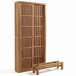 Шкаф из массива тика Okino Wood Cabinet варинант исполнения - 3 | Loft Concept в Краснодаре