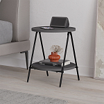 Стол приставной с 2-мя круглыми столешницами цвета антрацит ESSEL SIDE TABLE ANTHRACITE варинант исполнения - 3 | Loft Concept в Краснодаре