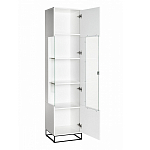 Шкаф-витрина белая с полками и стеклянной дверью Strict Lines варинант исполнения - 2 | Loft Concept в Краснодаре