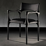 Стул дизайнерский с плетеным сидением Kronos Dining Chair Black варинант исполнения - 3 | Loft Concept в Краснодаре