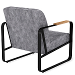 Кресло серый велюр с жесткими подлокотниками на полозьях Ashton варинант исполнения - 3 | Loft Concept в Краснодаре