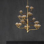 Люстра золотая в виде растения Golden Flower Glade варинант исполнения - 6 | Loft Concept в Краснодаре