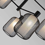 Люстра потолочная с абажурами из металлической сетки Loft Grid Pendant Gold варинант исполнения - 6 | Loft Concept в Краснодаре