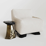 Кресло Cannes с мягкой обивкой букле молочного цвета  варинант исполнения - 2 | Loft Concept в Краснодаре