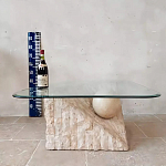 Дизайнерский журнальный стол в виде раковины с жемчужиной под прозрачной столешницей Fahin варинант исполнения - 3 | Loft Concept в Краснодаре