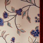 Обои с вышивкой ручной работы Flora Catherine colourway on Liso Pearl wool sateen варинант исполнения - 4 | Loft Concept в Краснодаре