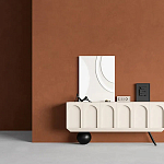 Дизайнерский комод с фактурным фасадом и чёрной ножкой в форме шара Samanta варинант исполнения - 2 | Loft Concept в Краснодаре