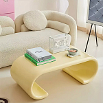 Дизайнерский журнальный стол жёлтый округлой формы Bonyn варинант исполнения - 1 | Loft Concept в Краснодаре