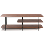 ТВ-тумба с полками из массива ореха Derick Wooden TV Stand варинант исполнения - 1 | Loft Concept в Краснодаре