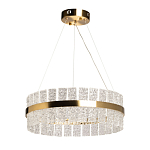 Люстра круглая золотого цвета с прозрачными рельефными стеклянными вставками Textured Glass Chandelier варинант исполнения - 2 | Loft Concept в Краснодаре