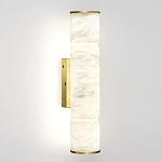 Бра с цилиндрическим плафоном из белого алебастра на прямоугольном основании Латунь Cryptocrystalline Stone варинант исполнения - 1 | Loft Concept в Краснодаре