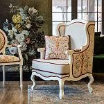 Кресло из массива бука бежевое с растительным орнаментом Raffael Beige Floral Armchair варинант исполнения - 8 | Loft Concept в Краснодаре