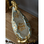 Чаша голубого цвета с оранментом и и бронзовыми фигурами леопардов Eden Garden варинант исполнения - 9 | Loft Concept в Краснодаре