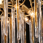 Люстра подвесная золотого цвета с разветвленными ветвями и прозрачными стеклянными подвесками Droplet Chandelier варинант исполнения - 5 | Loft Concept в Краснодаре