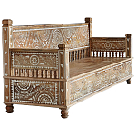 Скамья с резным декором из массива манго Grey Mango Collection Bench L варинант исполнения - 1 | Loft Concept в Краснодаре