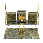 Настольный письменный набор из змеевика с гербом России Successful Leader варинант исполнения - 1 | Loft Concept в Краснодаре