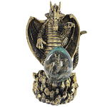 Декоративная статуэтка Дракон и стеклянное яйцо Dragon and Glass Egg Gold Black варинант исполнения - 2 | Loft Concept в Краснодаре