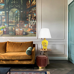 Настольная лампа желтая с изображением птиц Slip Away варинант исполнения - 5 | Loft Concept в Краснодаре