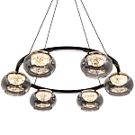 Люстра с круглыми плафонами из дымчато-серого стекла  IONA Grey Glass Chandelier 6 варинант исполнения - 1 | Loft Concept в Краснодаре