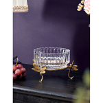 Чаша из прозрачного стекла на бронзовых ножках в виде стрекоз Eden Garden варинант исполнения - 2 | Loft Concept в Краснодаре