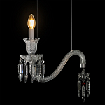 Подвесной светильник стеклянный в виде канделябра Curved Glass Chandelier варинант исполнения - 4 | Loft Concept в Краснодаре