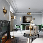 Бра с изогнутым плафоном на бронзовом основании с вертикальным декором из металлических трубок Sohne варинант исполнения - 2 | Loft Concept в Краснодаре