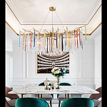 Люстра на подвесе с каркасом из металла и цветными подвесками из стекла Droplet Chandelier варинант исполнения - 4 | Loft Concept в Краснодаре