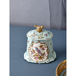 Шкатулка голубого цвета с рисунком и состаренным эффектом Eden Garden варинант исполнения - 3 | Loft Concept в Краснодаре