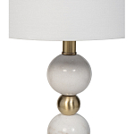 Лампа настольная с каркасом из мраморных шаров и белым абажуром Floor lamp Jewelry варинант исполнения - 2 | Loft Concept в Краснодаре